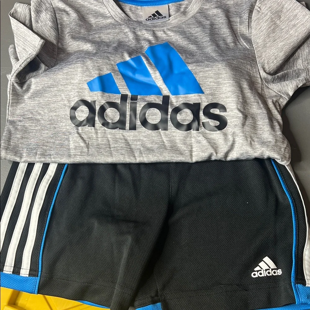 Adidas Kids Blue and Gray shorts set. Size: 6 - Picture 4 of 5